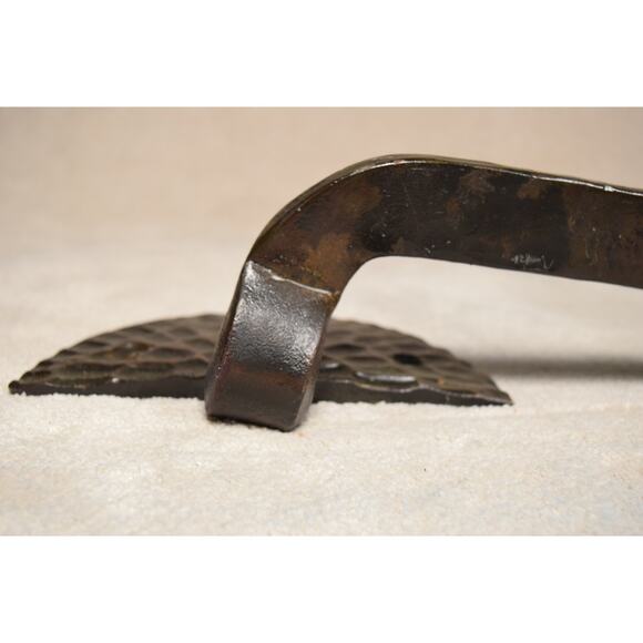 Heavy Rod Iron Door Handle/Towel Rod Handcrafted 22.5" Long 7# Dark Bronze Color - Picture 13 of 14